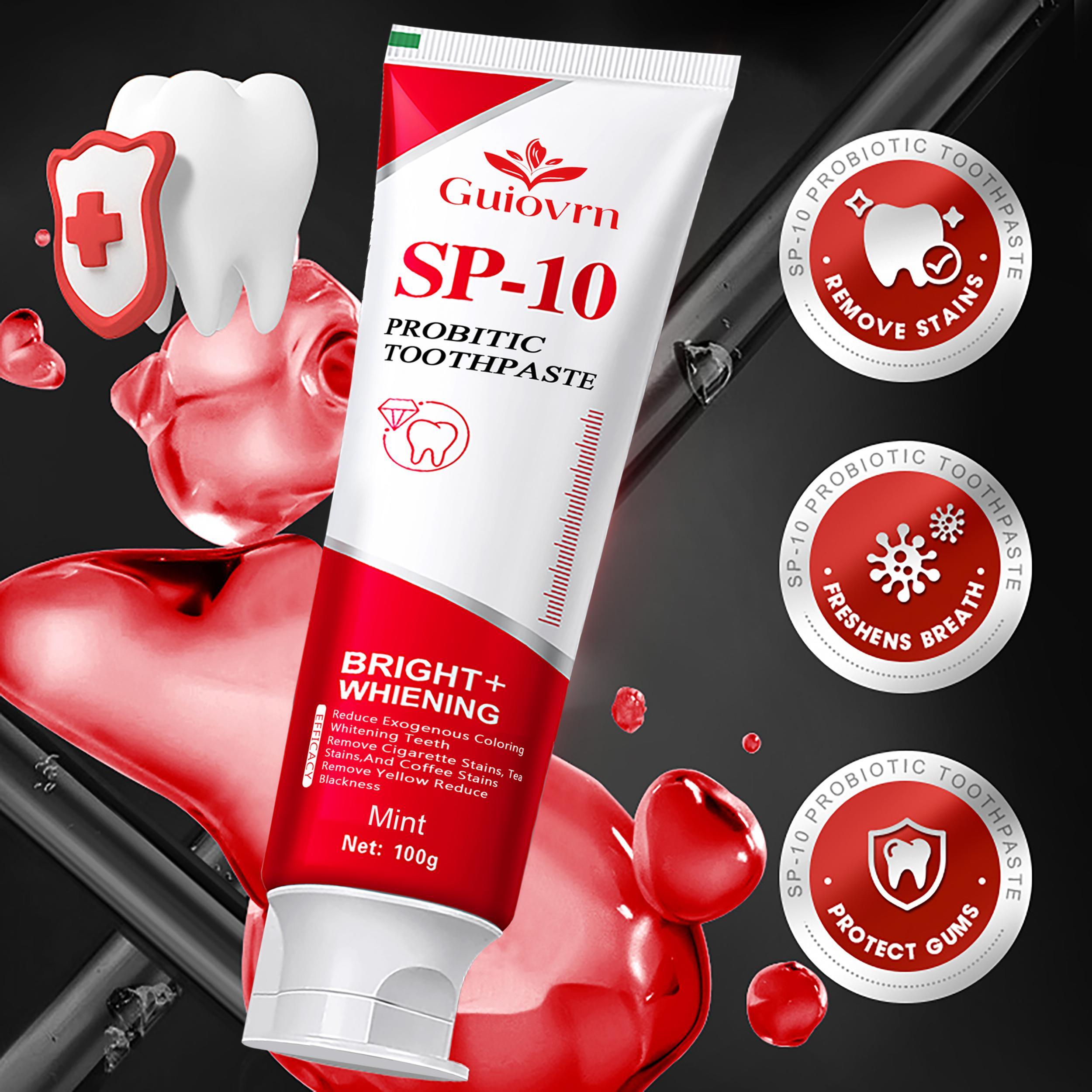 SP10 Probiotic Whitening Toothpaste Minty Freshness, Reduces Pigmentation, Protects Gums, Daily Oral Care Solution,Self-pickup Only