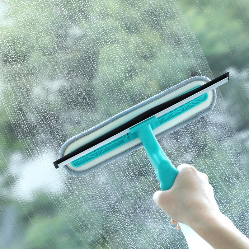 4-in-1 Glass Cleaning Brush - Manual Multi-functional Cleaning Tool With Spray, Scrubbing And Polishing Functions Ergonomic Handle Design