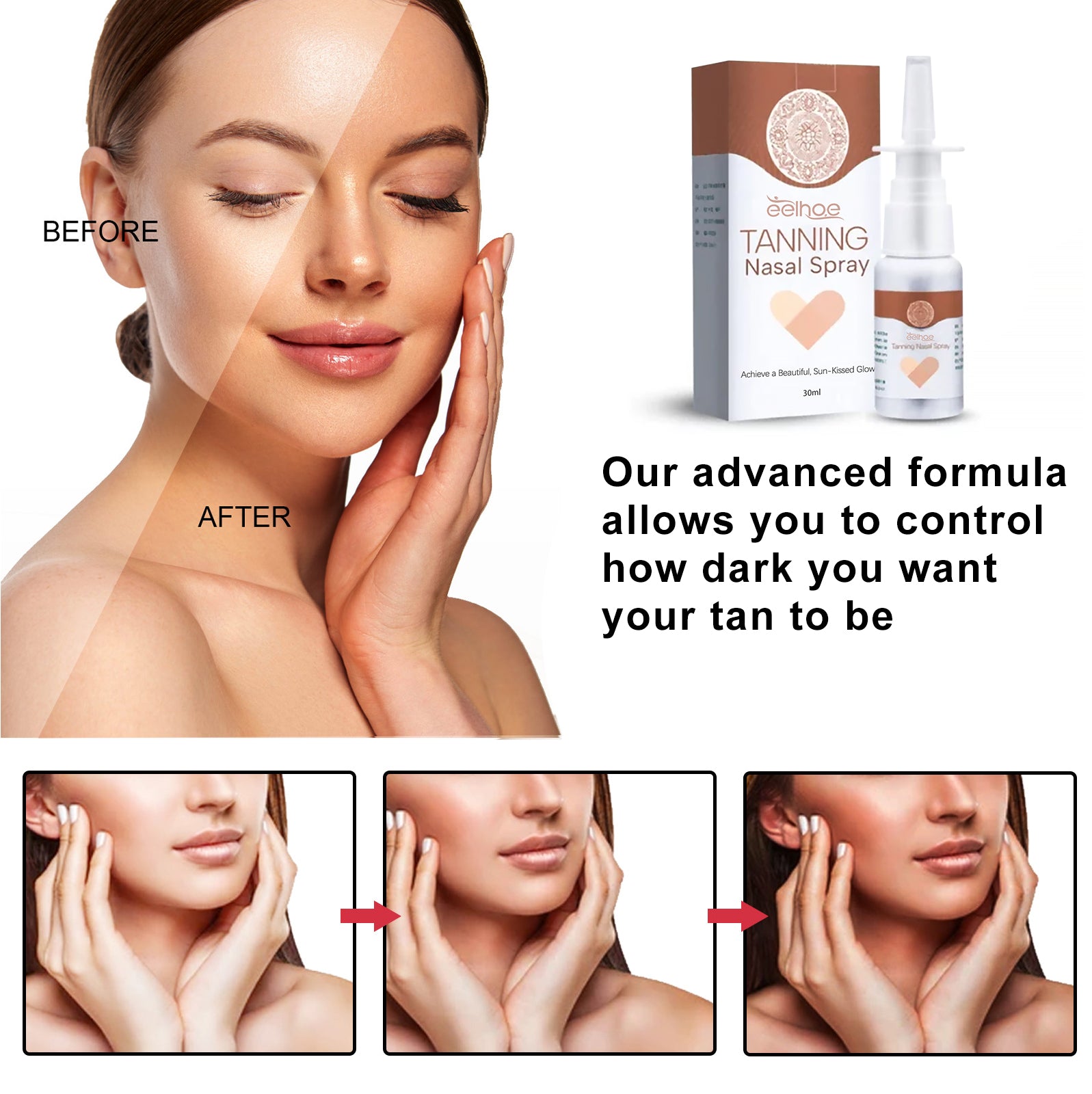 EELHOE Tanning Nasal Spray Tanning Beauty Self Tanning Tan Wheat Skin Body Care