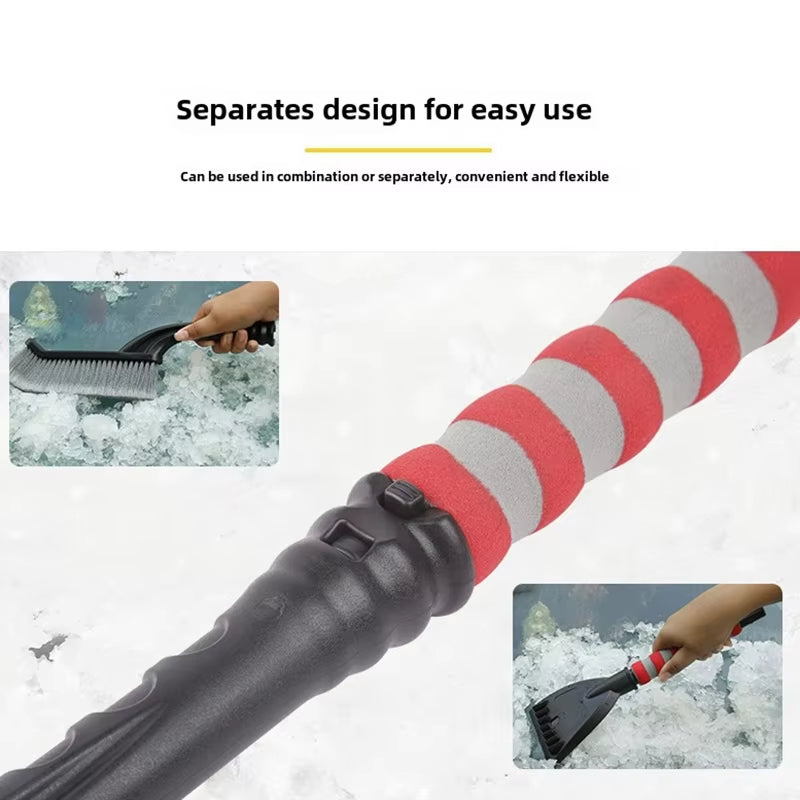 2 IN 1 Snow Brush Ice Scraper For Car Windshield Detachable Snow Scrapers With Foam Grip Cleaning Shovel For Car Trucks