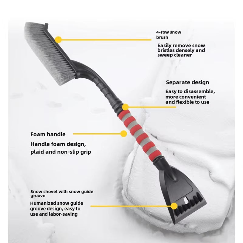 2 IN 1 Snow Brush Ice Scraper For Car Windshield Detachable Snow Scrapers With Foam Grip Cleaning Shovel For Car Trucks