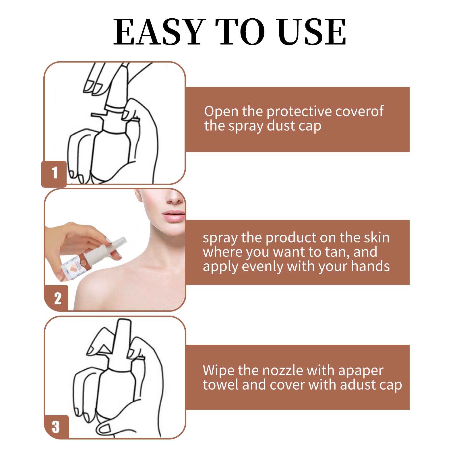 EELHOE Tanning Nasal Spray Tanning Beauty Self Tanning Tan Wheat Skin Body Care