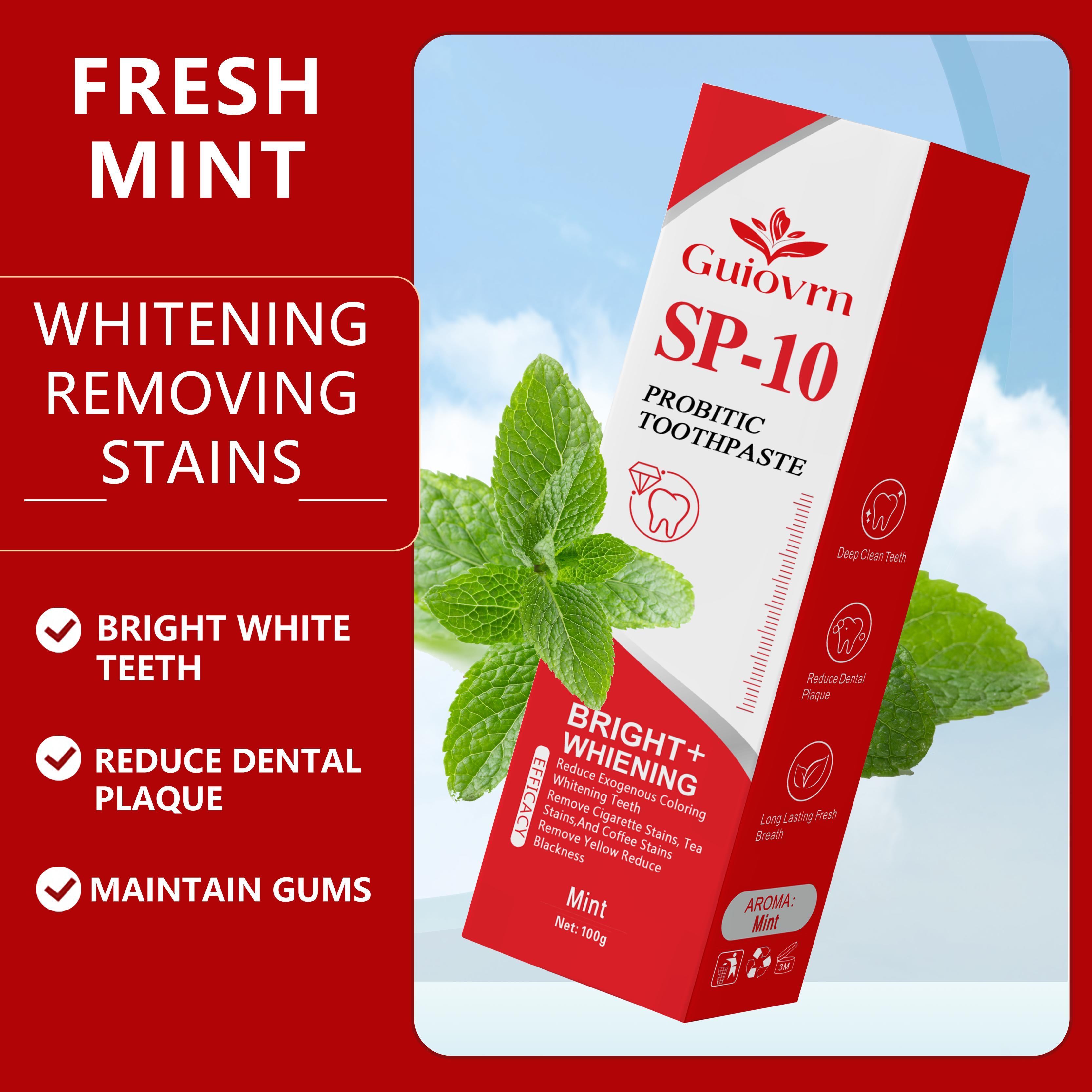 SP10 Probiotic Whitening Toothpaste Minty Freshness, Reduces Pigmentation, Protects Gums, Daily Oral Care Solution,Self-pickup Only