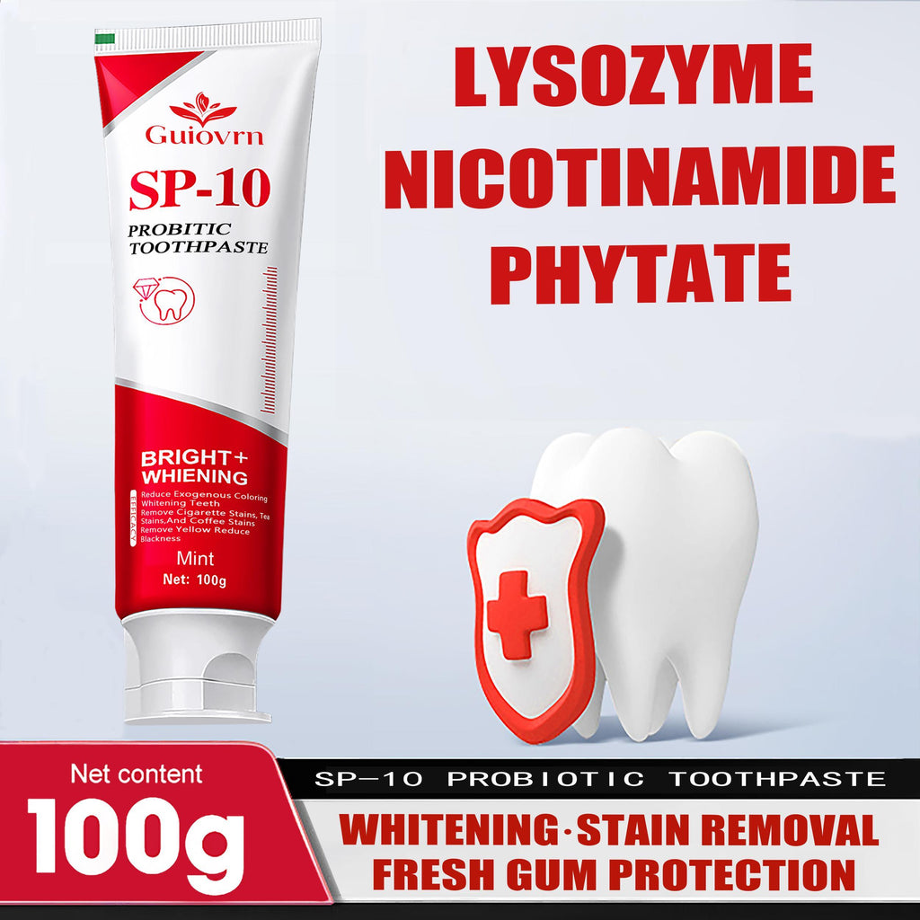 SP10 Probiotic Whitening Toothpaste Minty Freshness, Reduces Pigmentation, Protects Gums, Daily Oral Care Solution,Self-pickup Only